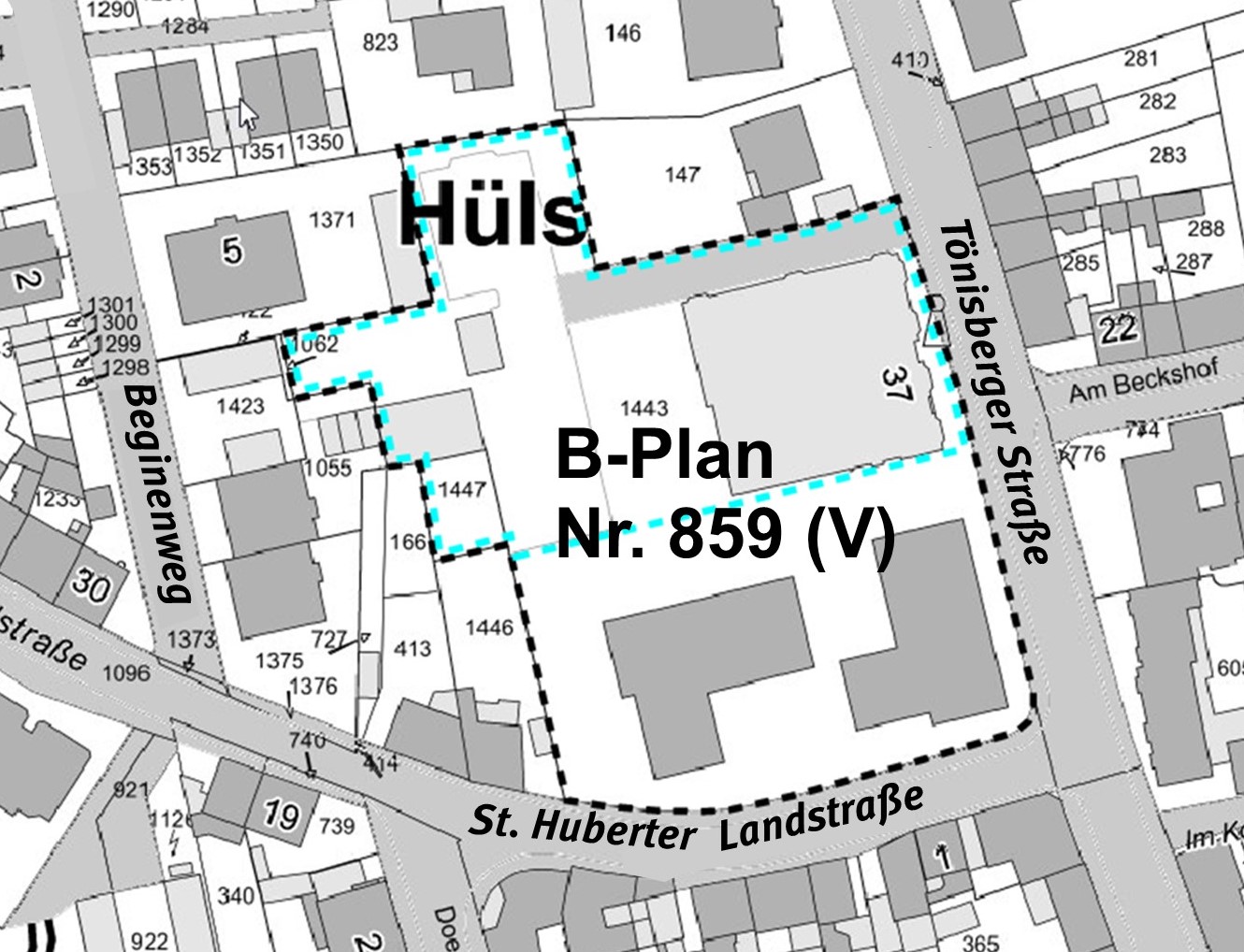 Plangebiet des vorhabenbezogenen Bebauungsplans 859 (V)